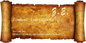 Zombai Euridiké névjegykártya